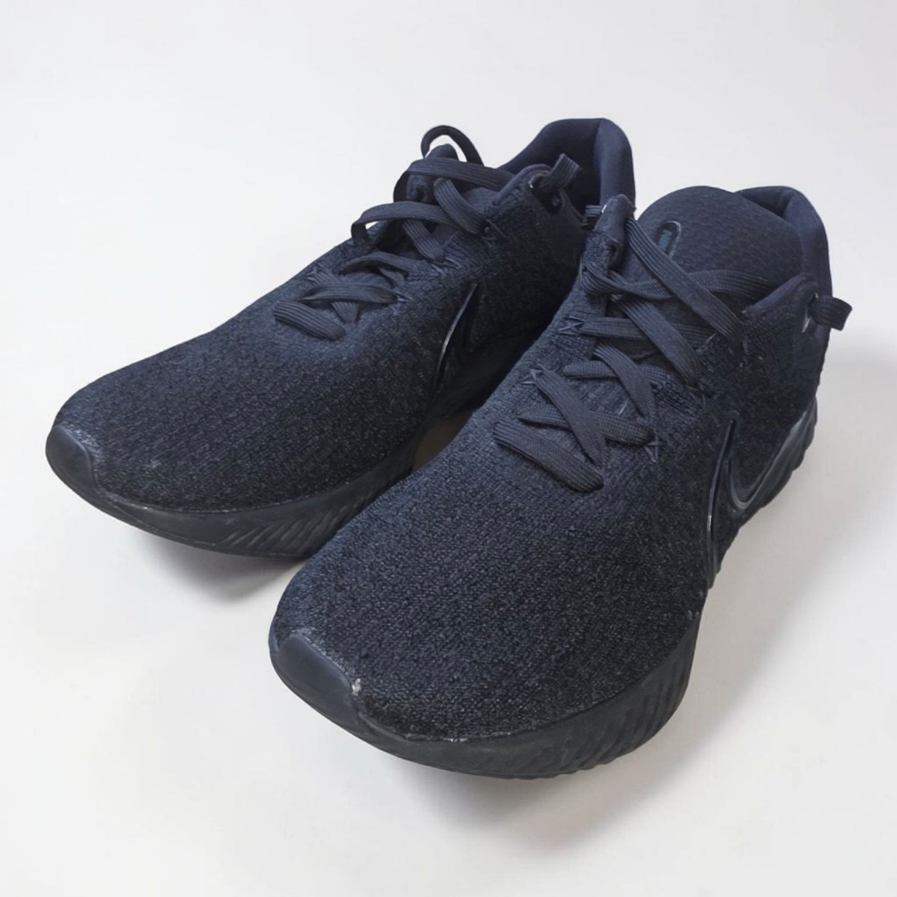 Nike React Infinity Run Flyknit 3 Mens 12 Triple Black Running Shoes DH5392-005